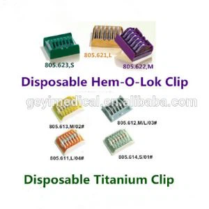 Los clips de ligadura de polímero funcionan con el aplicador de clip Hemolok